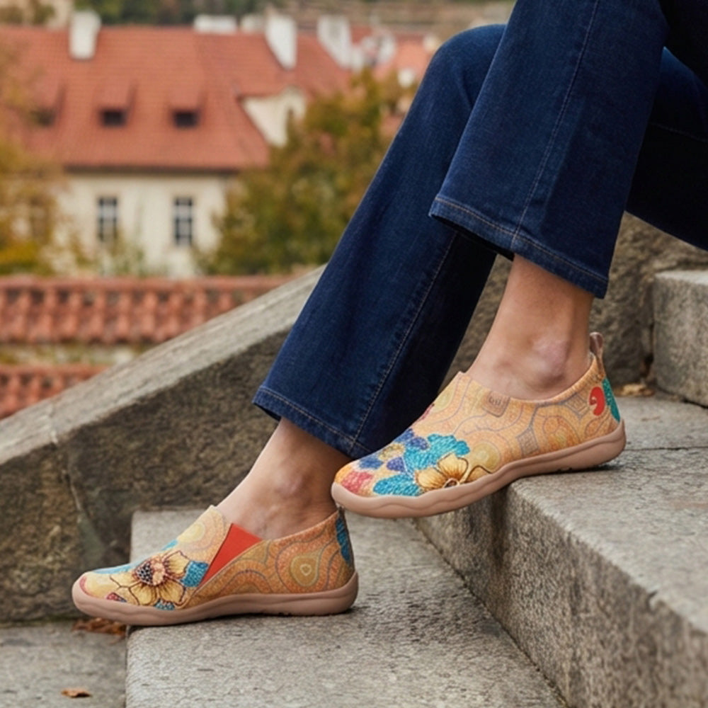 Van Gogh Sunflowers V1 Malaga Slipper Women