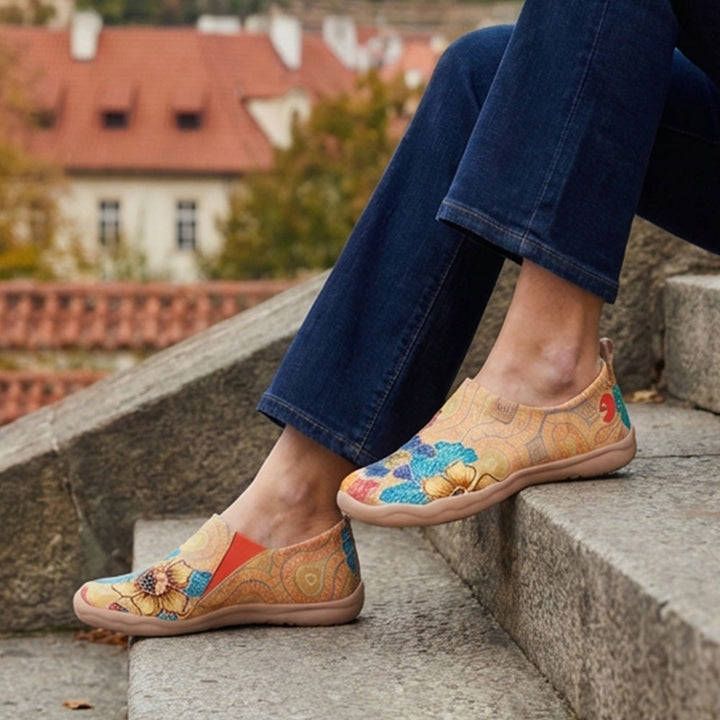 Van Gogh Sunflowers V1 Malaga Slipper Women