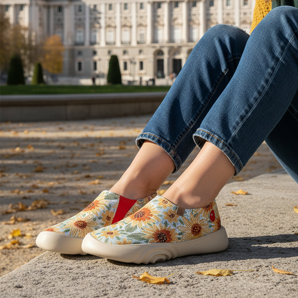 Van Gogh Sunflowers V1 Malaga Slipper Women