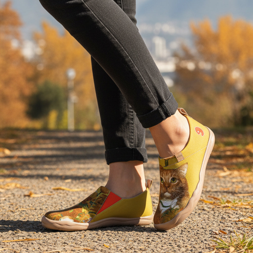 Van Gogh Sunflowers V1 Malaga Slipper Women