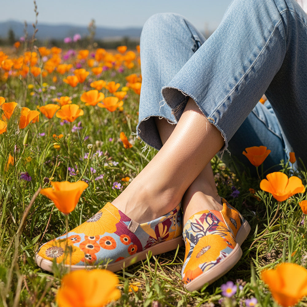 Van Gogh Sunflowers V1 Malaga Slipper Women