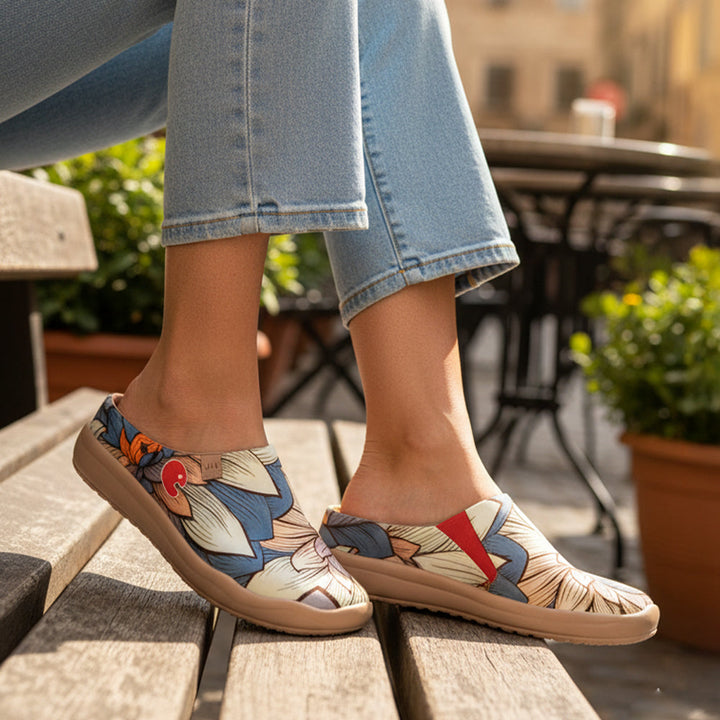 Van Gogh Sunflowers V1 Malaga Slipper Women