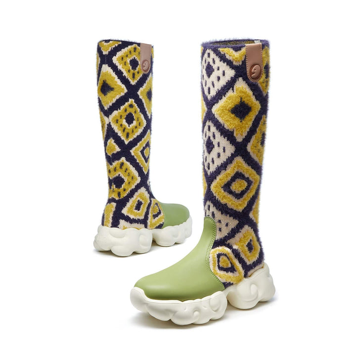Tie Dye Squares Cloud V Women