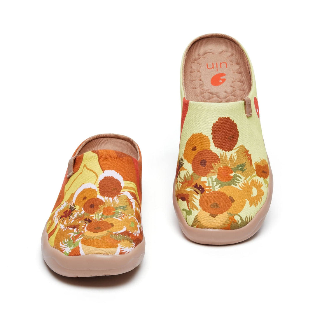 Van Gogh Sunflowers V1 Malaga Slipper Women