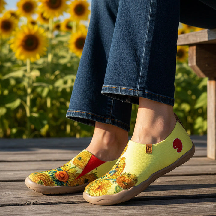 Van Gogh Sunflowers V1 Malaga Slipper Women