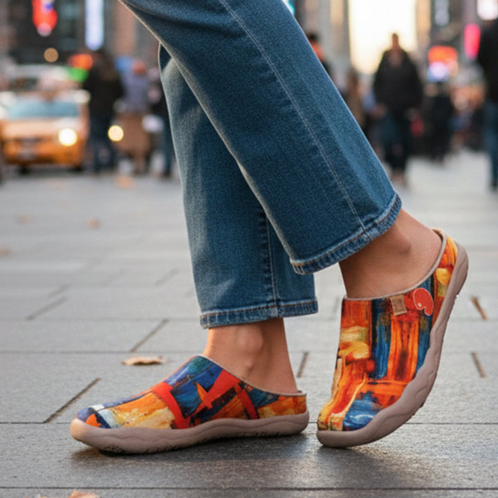 Van Gogh Sunflowers V1 Malaga Slipper Women