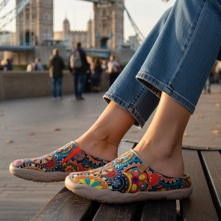 Van Gogh Sunflowers V1 Malaga Slipper Women