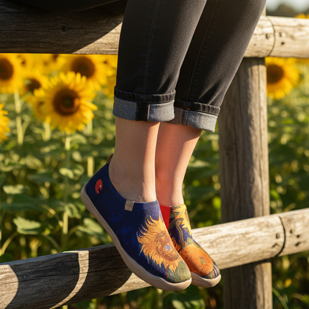 Van Gogh Sunflowers V1 Malaga Slipper Women
