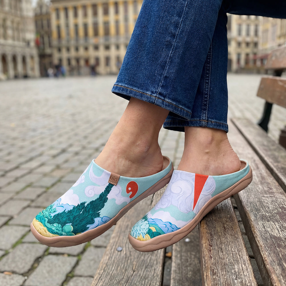 Van Gogh Sunflowers V1 Malaga Slipper Women