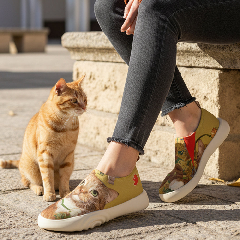 Van Gogh Sunflowers V1 Malaga Slipper Women
